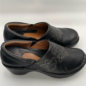Ariat Strathmore Studded Clogs Black Floral Leather Slip On Women’s 7.5 Western
